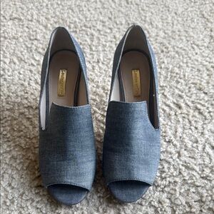 Louise et Cie Blue Heeled Peep Toe Shoes